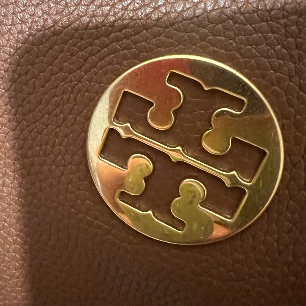 Tory Burch Brown Pebble Leather Tote Bag